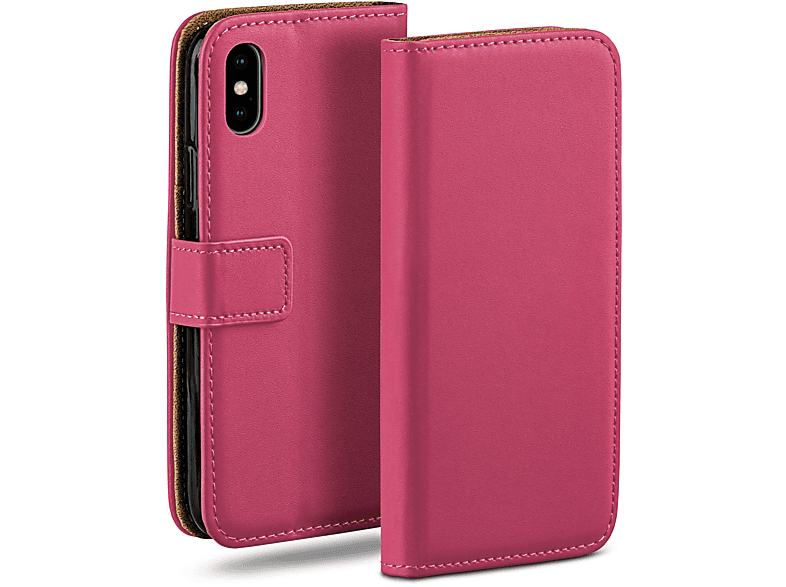 iPhone Berry-Fuchsia XS, Case, X iPhone / Book Apple, Bookcover, MOEX