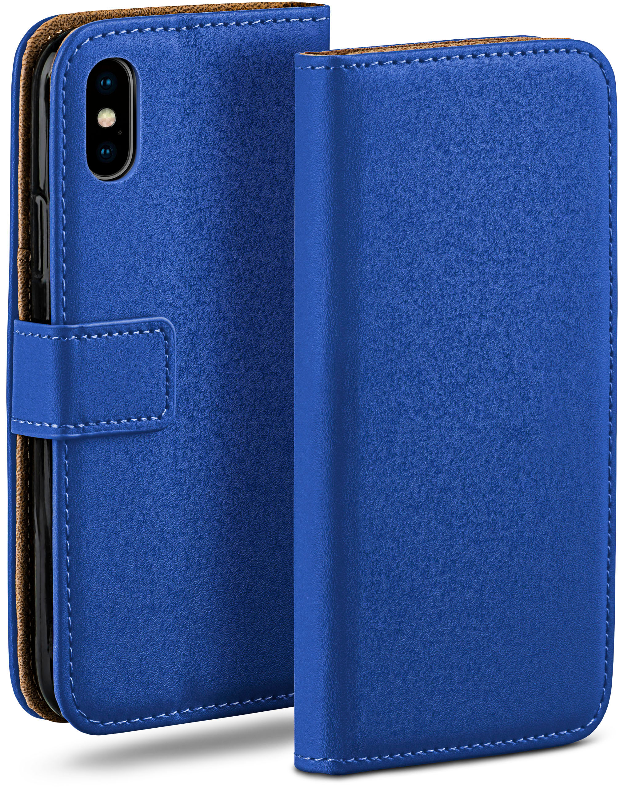MOEX Book / X iPhone Bookcover, XS, Apple, Case, iPhone Royal-Blue