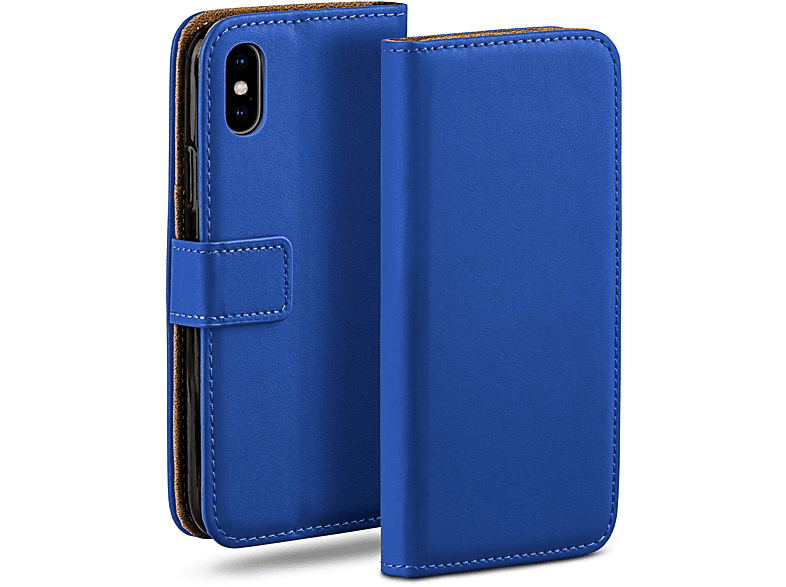 X Book iPhone / Bookcover, XS, iPhone Royal-Blue Apple, Case, MOEX