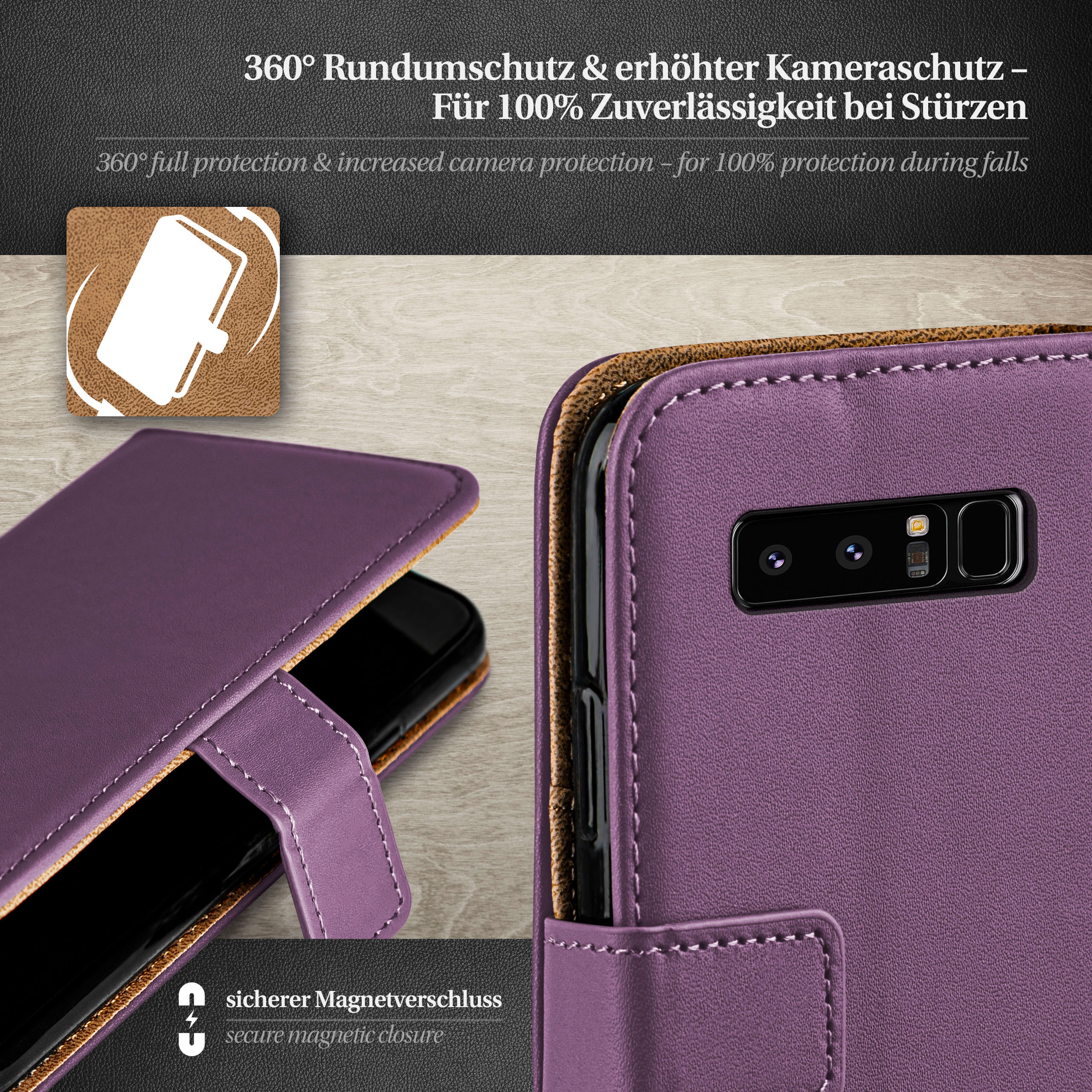 8, Indigo-Violet MOEX Note Galaxy Case, Samsung, Bookcover, Book