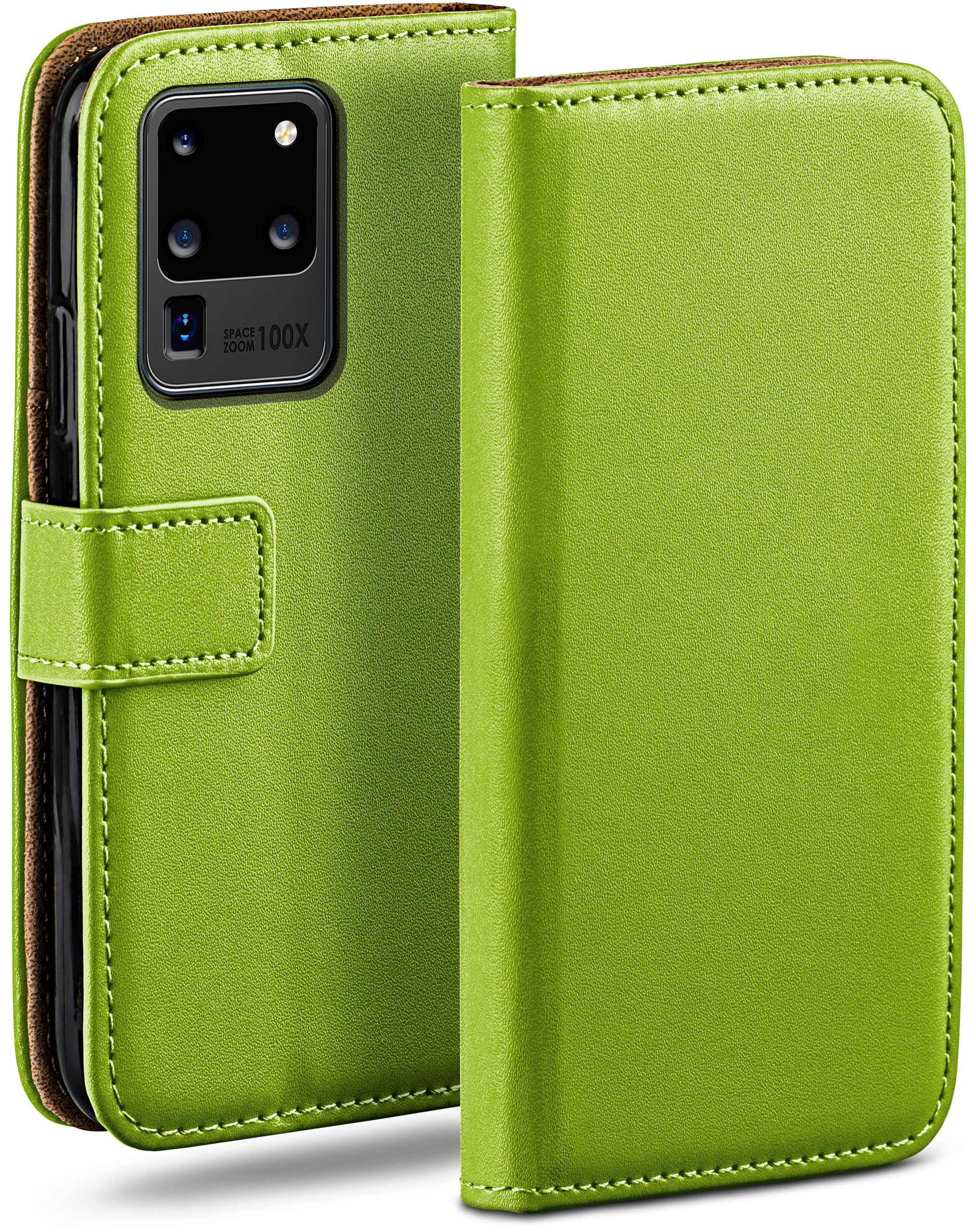 Lime-Green Book Case, Bookcover, / Galaxy Ultra Samsung, MOEX S20 5G,