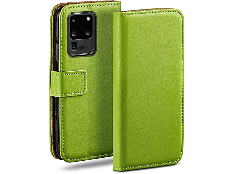 MOEX Book Case, Bookcover, Samsung, 5G, S20 Lime-Green Galaxy / Ultra