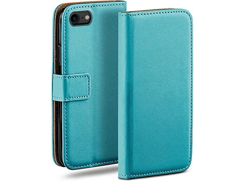 SE Case, Bookcover, Book MOEX Aqua-Cyan Apple, iPhone (2020),