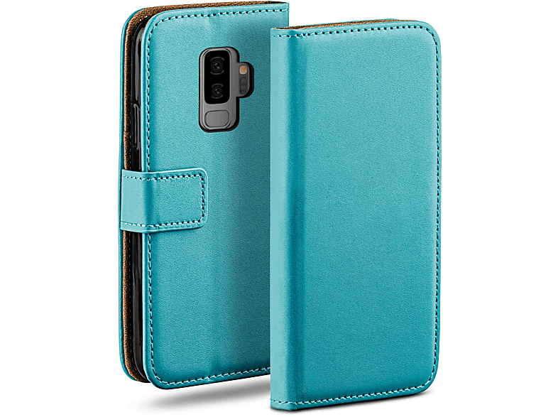 Case, Galaxy S9 Bookcover, Plus, Aqua-Cyan MOEX Samsung, Book