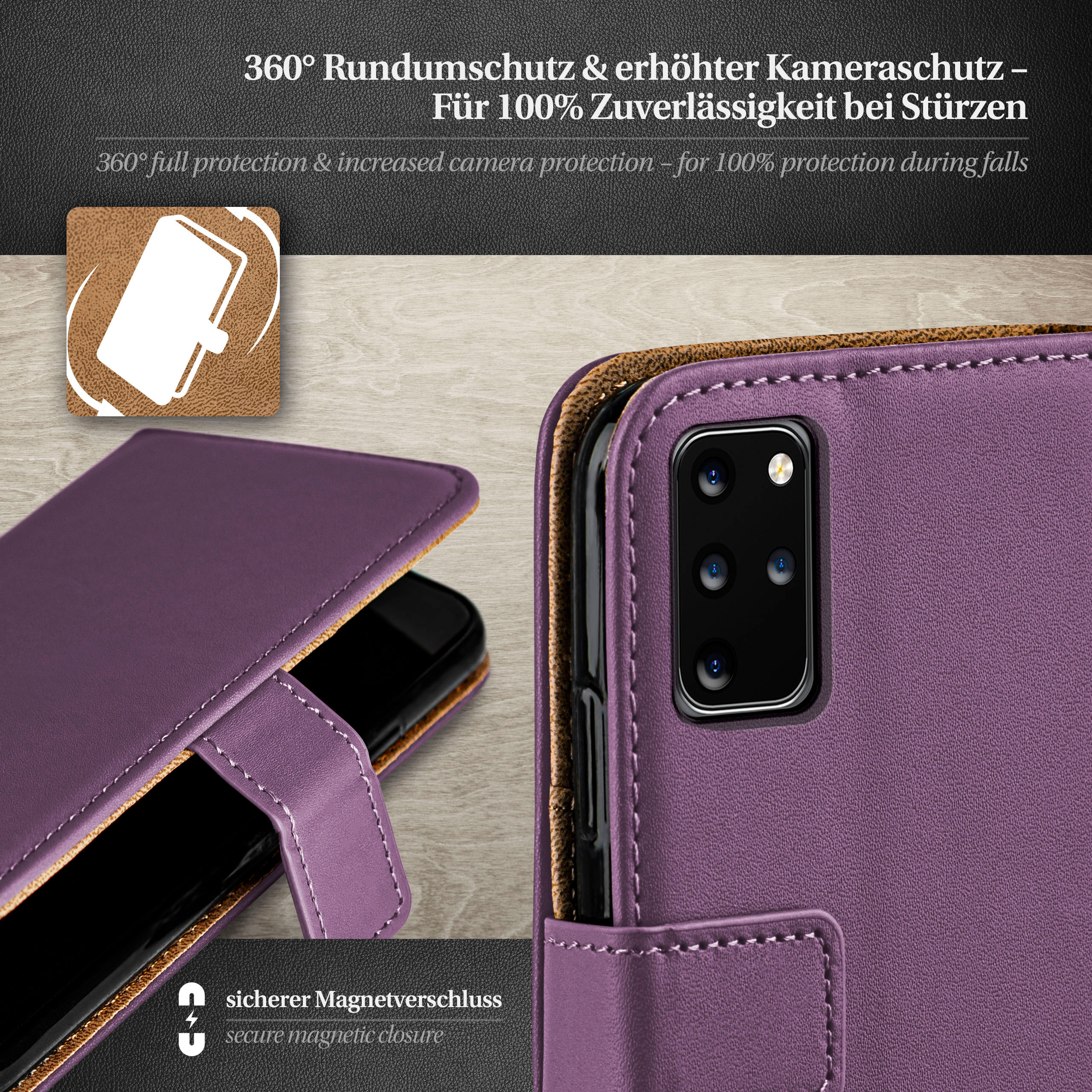 MOEX Book Case, Bookcover, 5G, S20 Indigo-Violet Galaxy / Plus Samsung