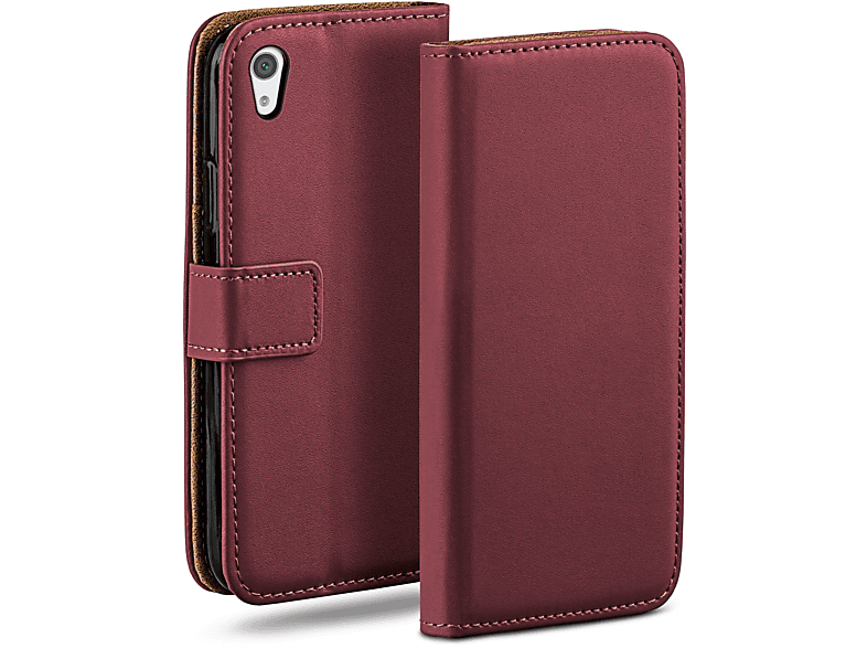 MOEX Book Case, Sony, Maroon-Red Bookcover, Xperia XA1