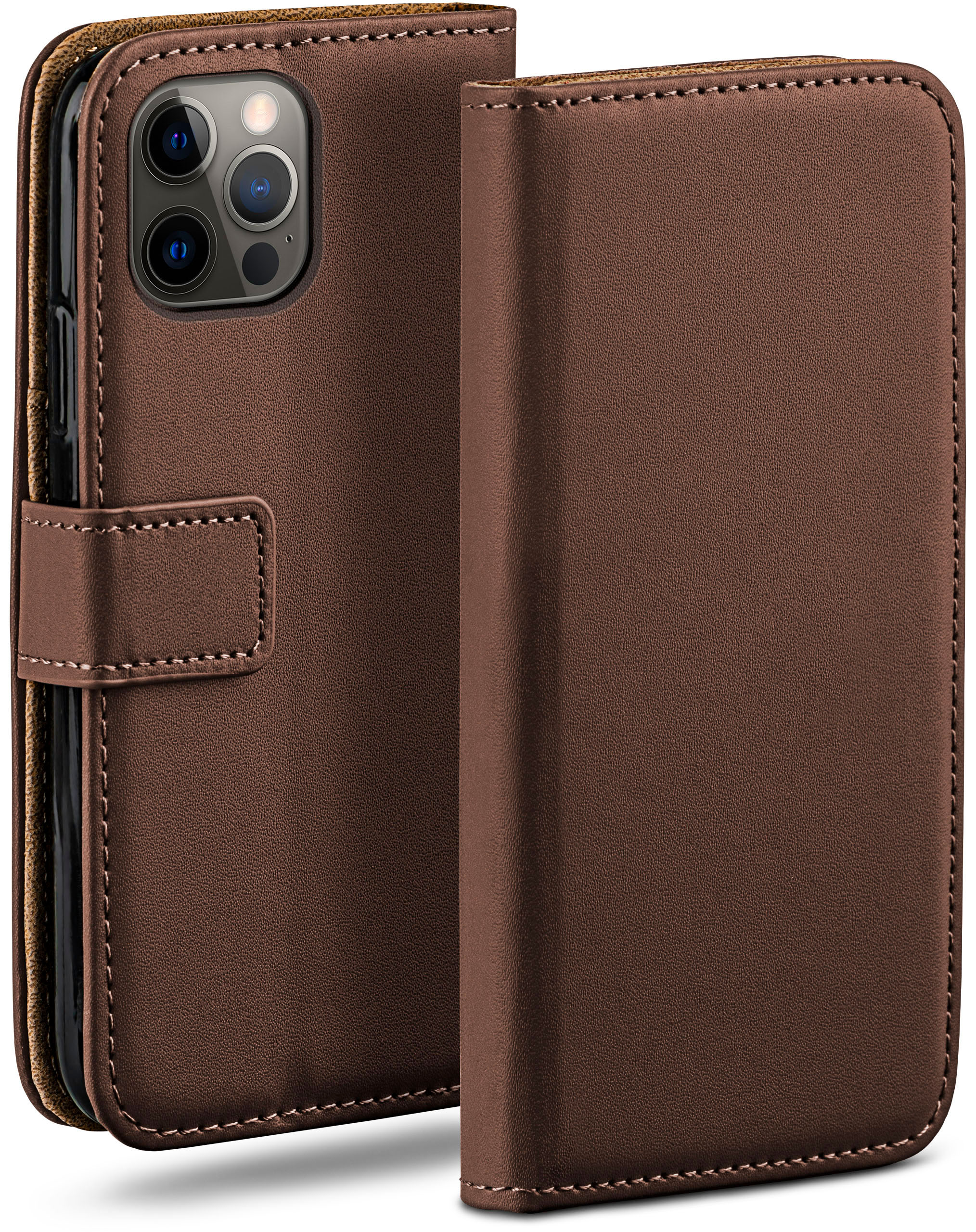 MOEX Book Case, 12 Apple, iPhone / Bookcover, Oxide-Brown Pro, 12