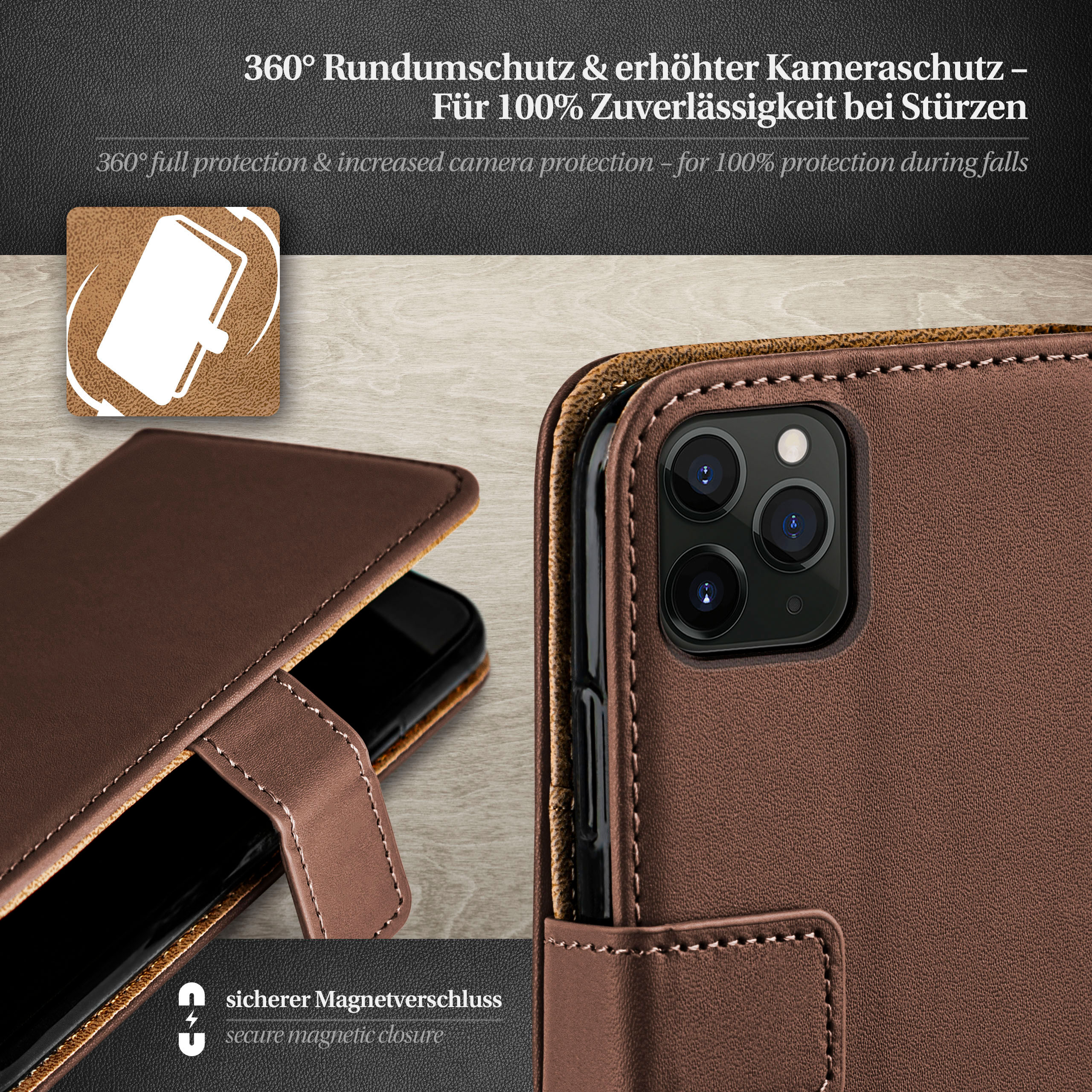 MOEX 11 Case, Oxide-Brown iPhone Book Bookcover, Apple, Pro,