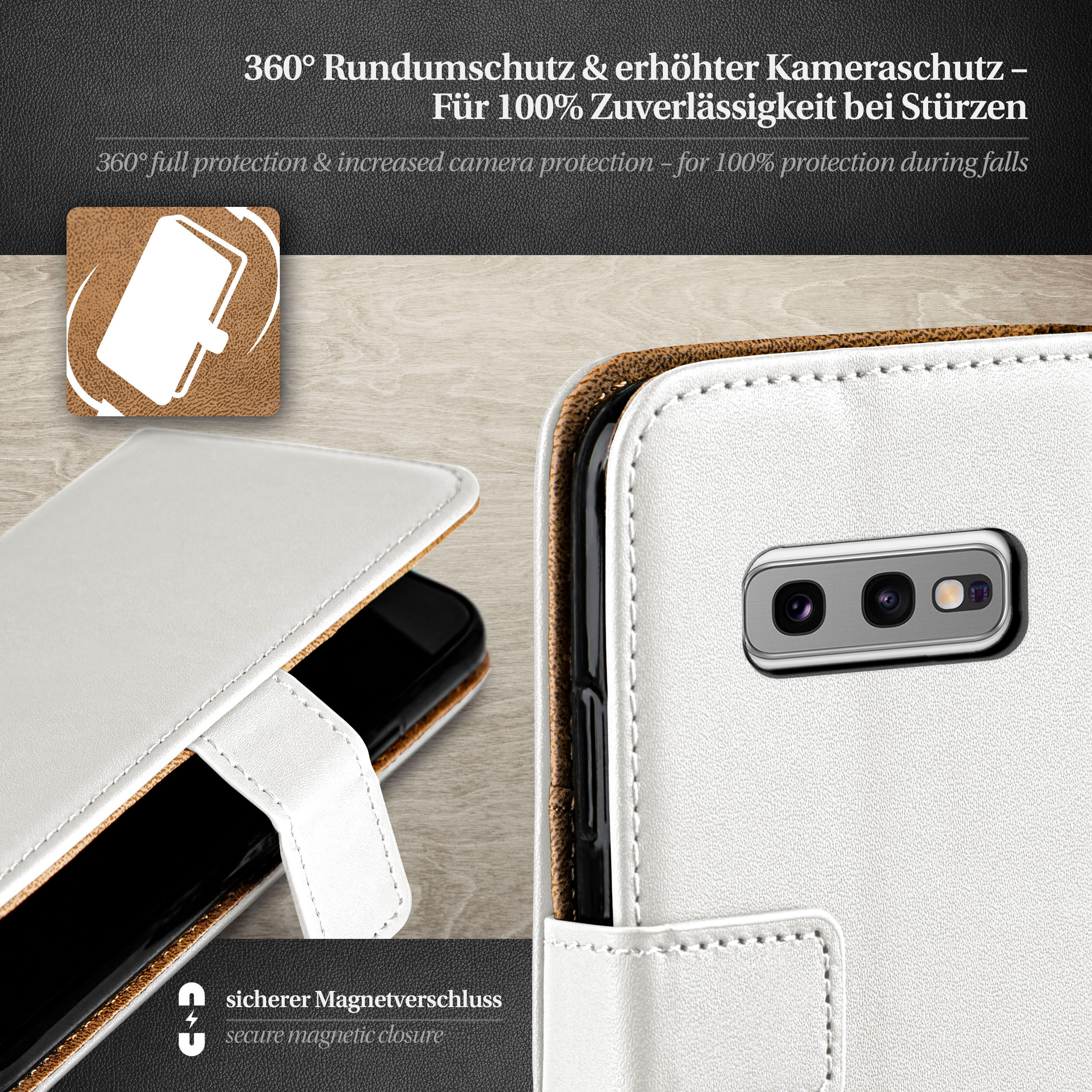 MOEX Pearl-White Case, Samsung, Galaxy S10e, Bookcover, Book
