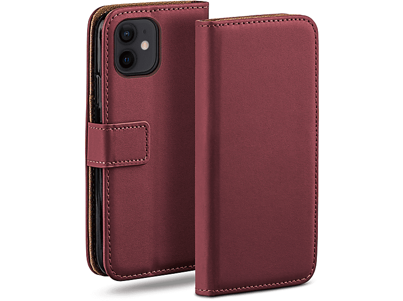 MOEX Book Case, Bookcover, Maroon-Red Apple, 12 mini, iPhone