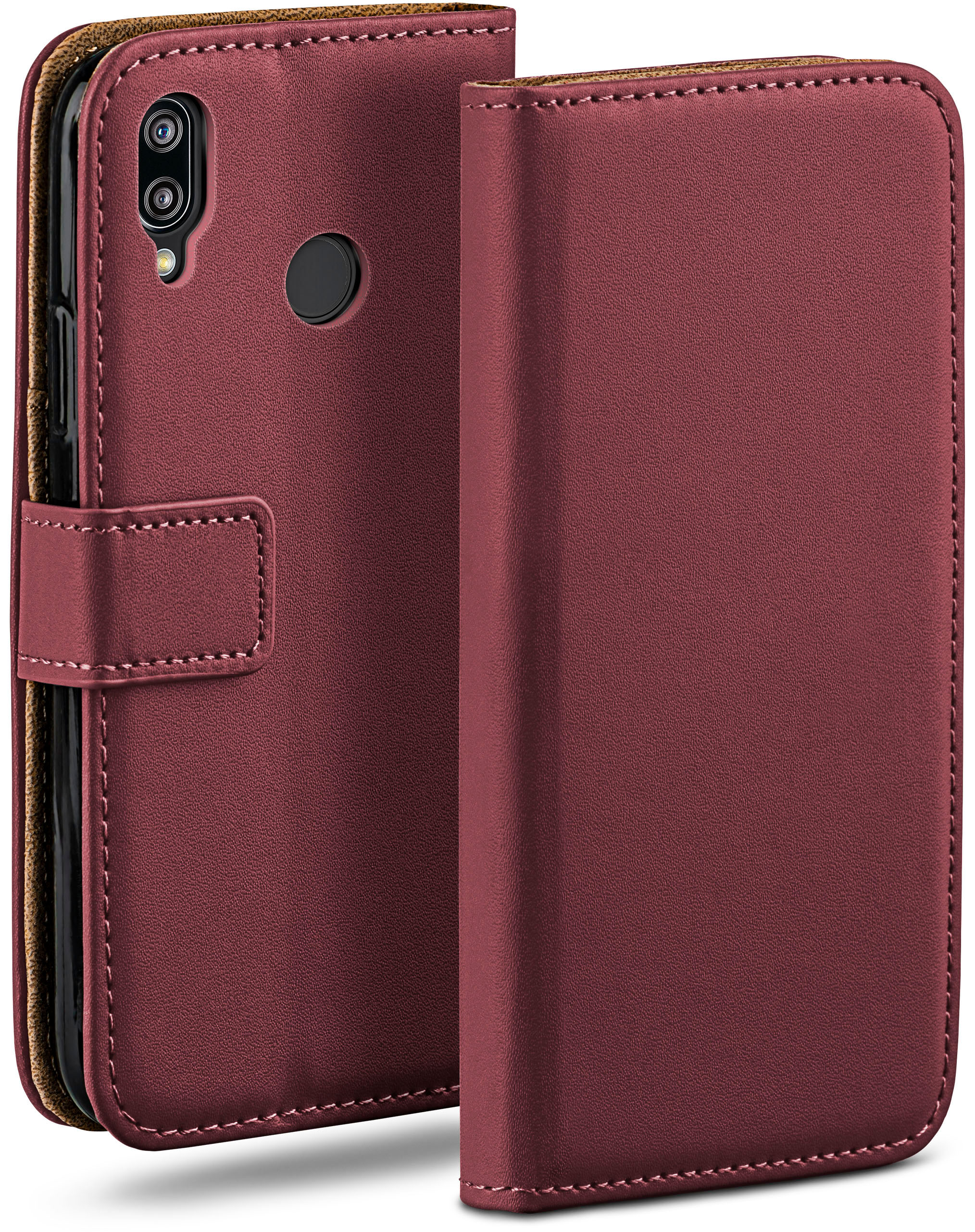 Maroon-Red Book Case, MOEX Huawei, P20 Lite, Bookcover,