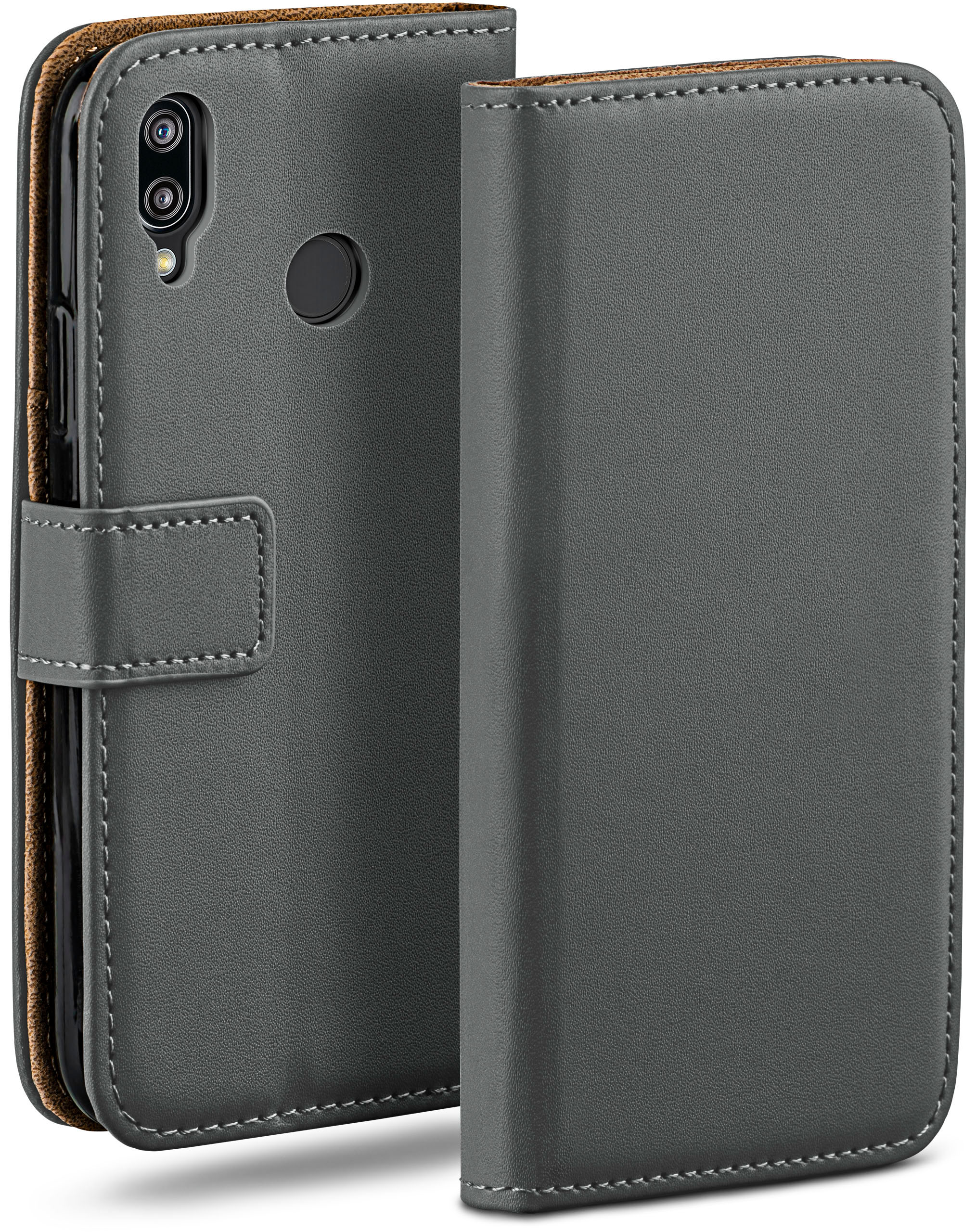 MOEX Book Case, Bookcover, Huawei, P20 Anthracite-Gray Lite