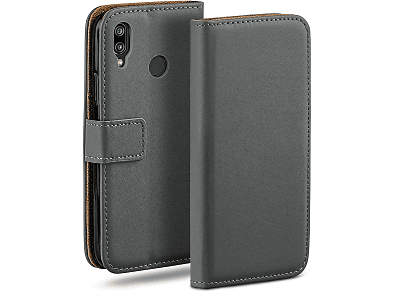 MOEX Book Case, Bookcover, Huawei, P20 Lite, Anthracite-Gray