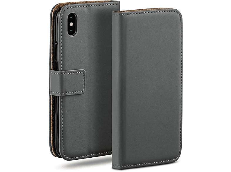 MOEX Book Case, Bookcover, Apple, iPhone XS Max, Anthracite-Gray