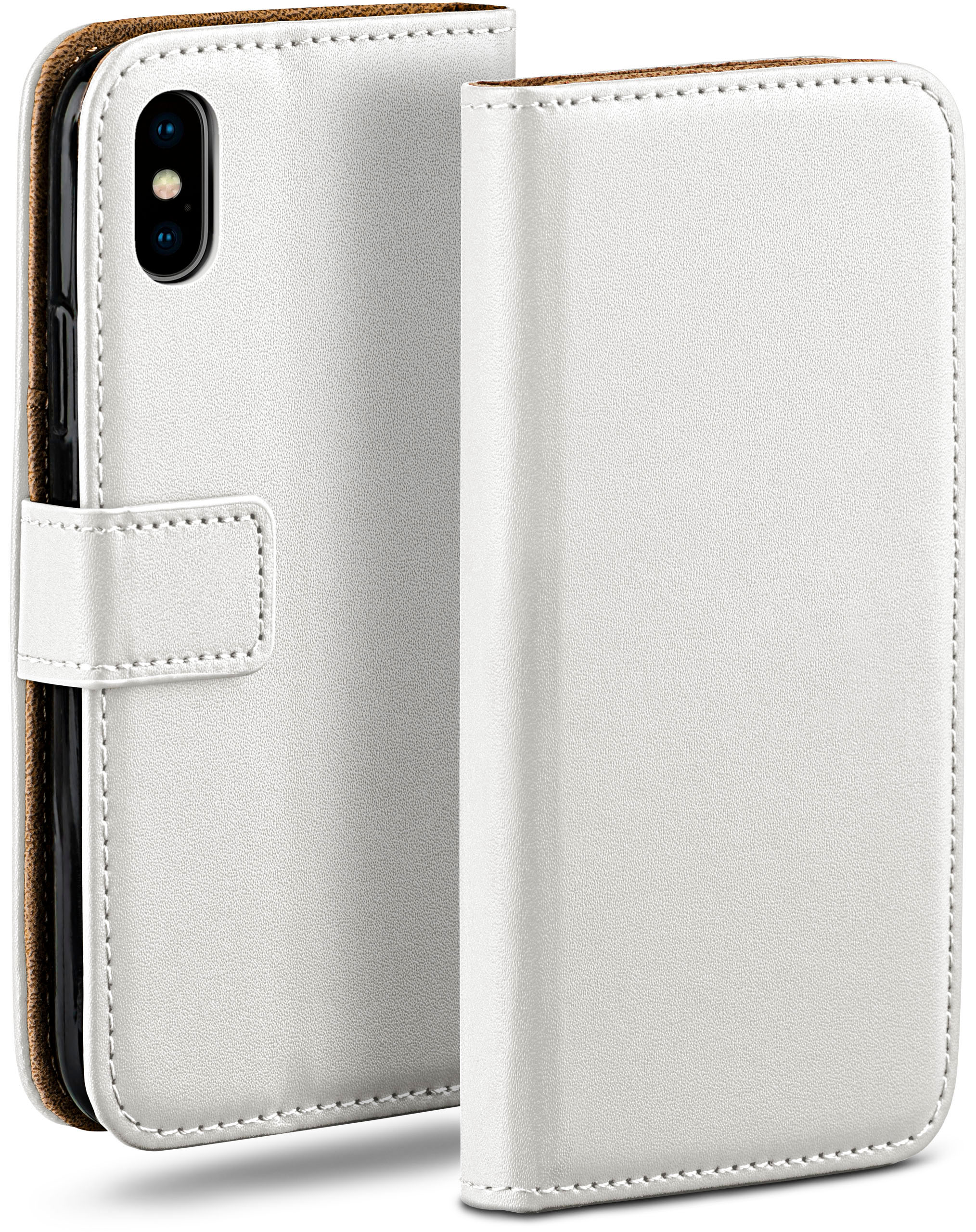 MOEX Book Case, Bookcover, Apple, Pearl-White iPhone XS, iPhone X 