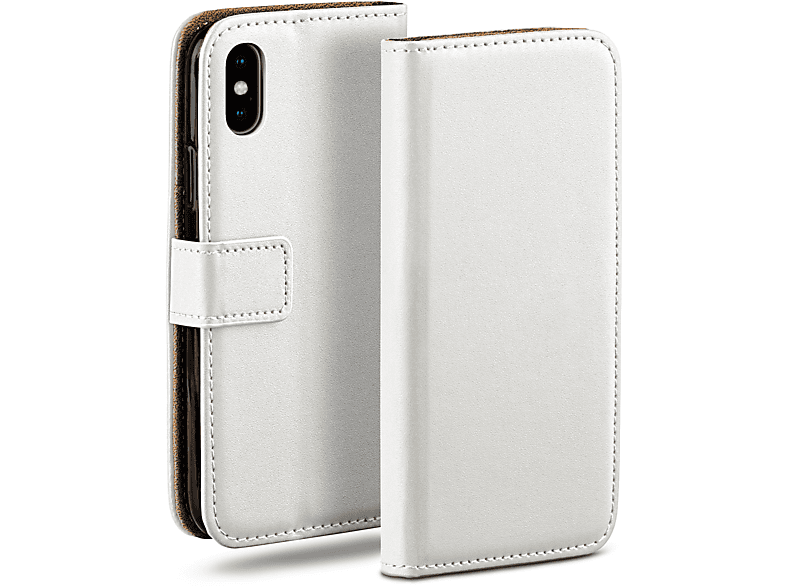 MOEX Book Case, Bookcover, / Pearl-White X iPhone iPhone XS, Apple