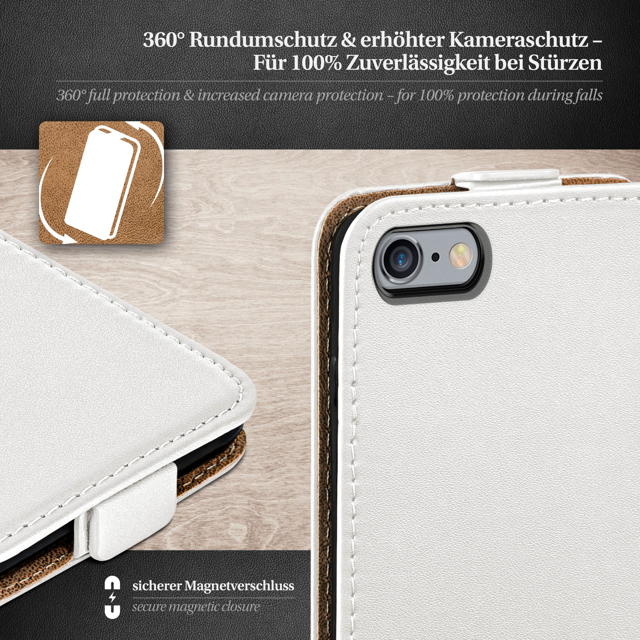 iPhone MOEX Flip Case, 6, Pearl-White Flip iPhone 6s / Apple, Cover,