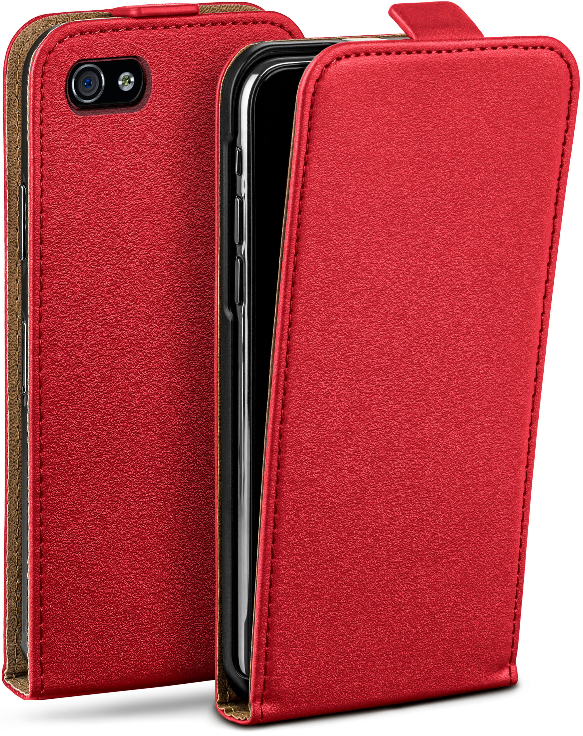 MOEX Flip Case, Flip 4, 4s iPhone Cover, Blazing-Red iPhone Apple, 