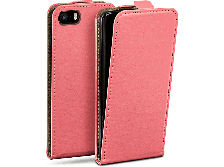 Coral-Rose MOEX iPhone 5 Flip / Case, Cover, Flip (2016), SE Apple, / 5s