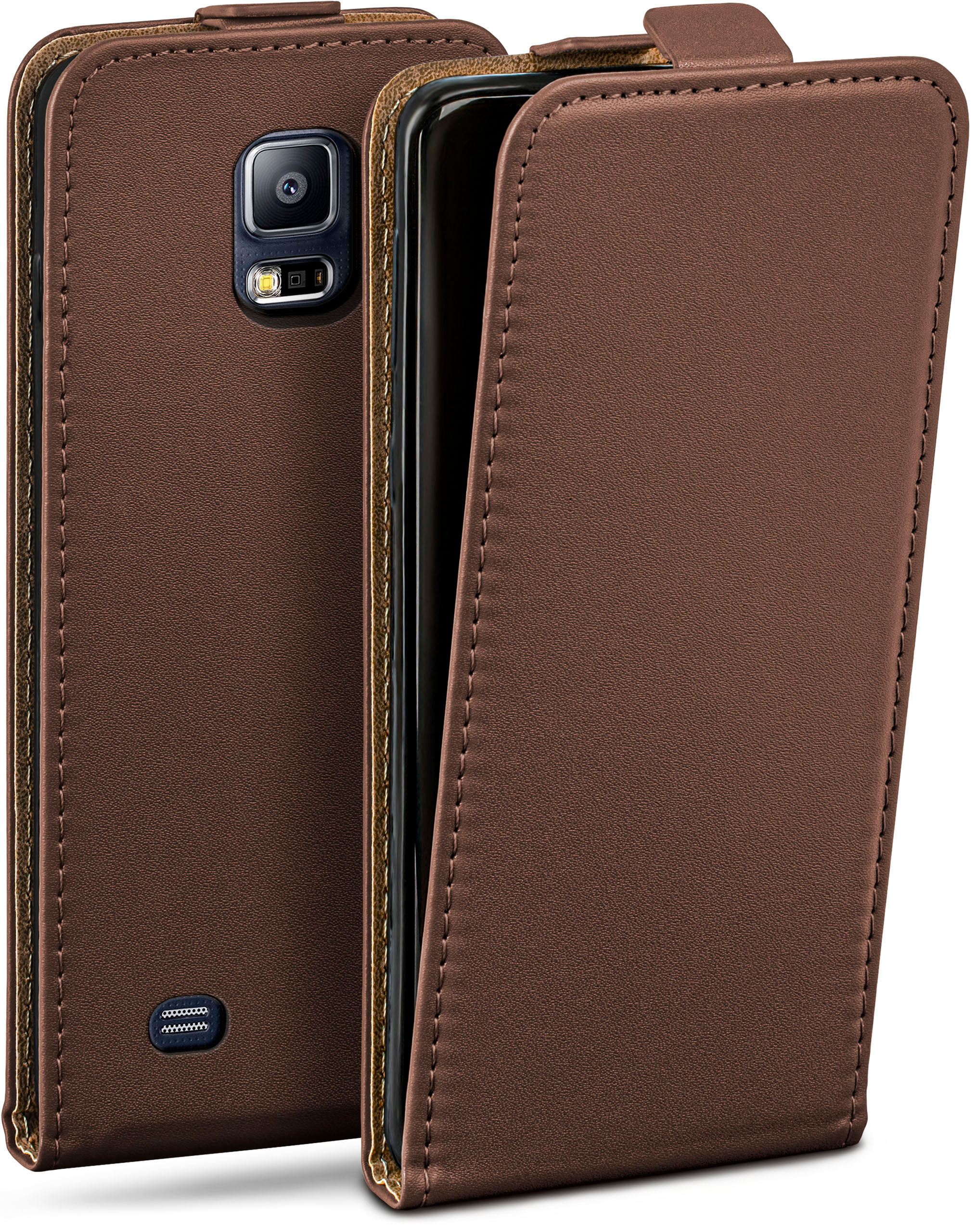MOEX Flip Neo, Flip Samsung, Case, / S5 Cover, S5 Oxide-Brown Galaxy