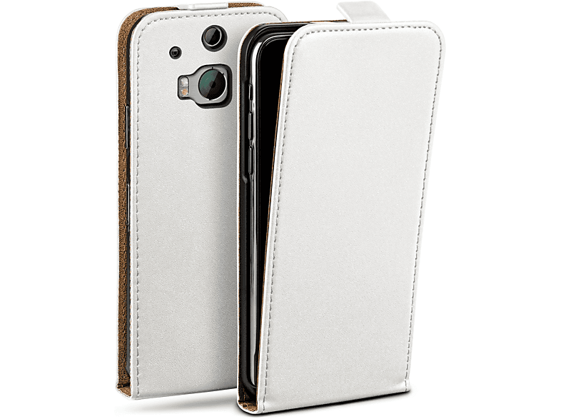 MOEX Flip Case, Flip Cover, HTC, One M8 / M8s, Pearl-White