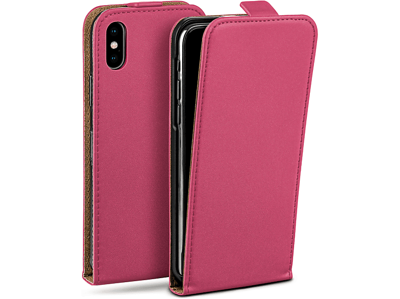 MOEX Flip Case, Flip Cover, Apple, iPhone X / iPhone XS, Berry-Fuchsia