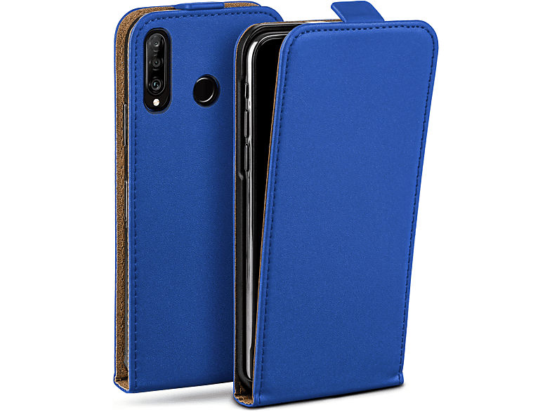 Case, Lite/P30 New, MOEX Huawei, Cover, Flip Royal-Blue Flip P30 Lite