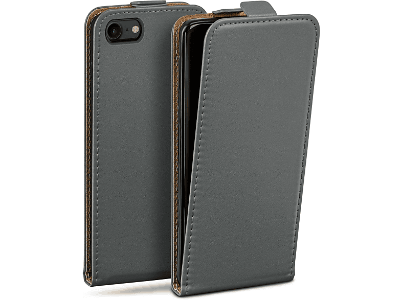 MOEX Flip Case, Flip Cover, Apple, iPhone SE (2020), Anthracite-Gray