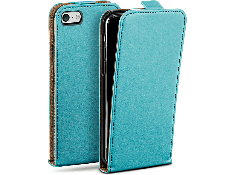 MOEX Flip Case, Flip Aqua-Cyan Cover, iPhone Apple, 5c