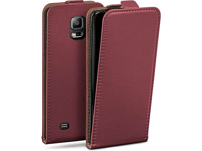 Maroon-Red MOEX S5 Cover, Neo, / Galaxy Flip Case, Flip Samsung, S5
