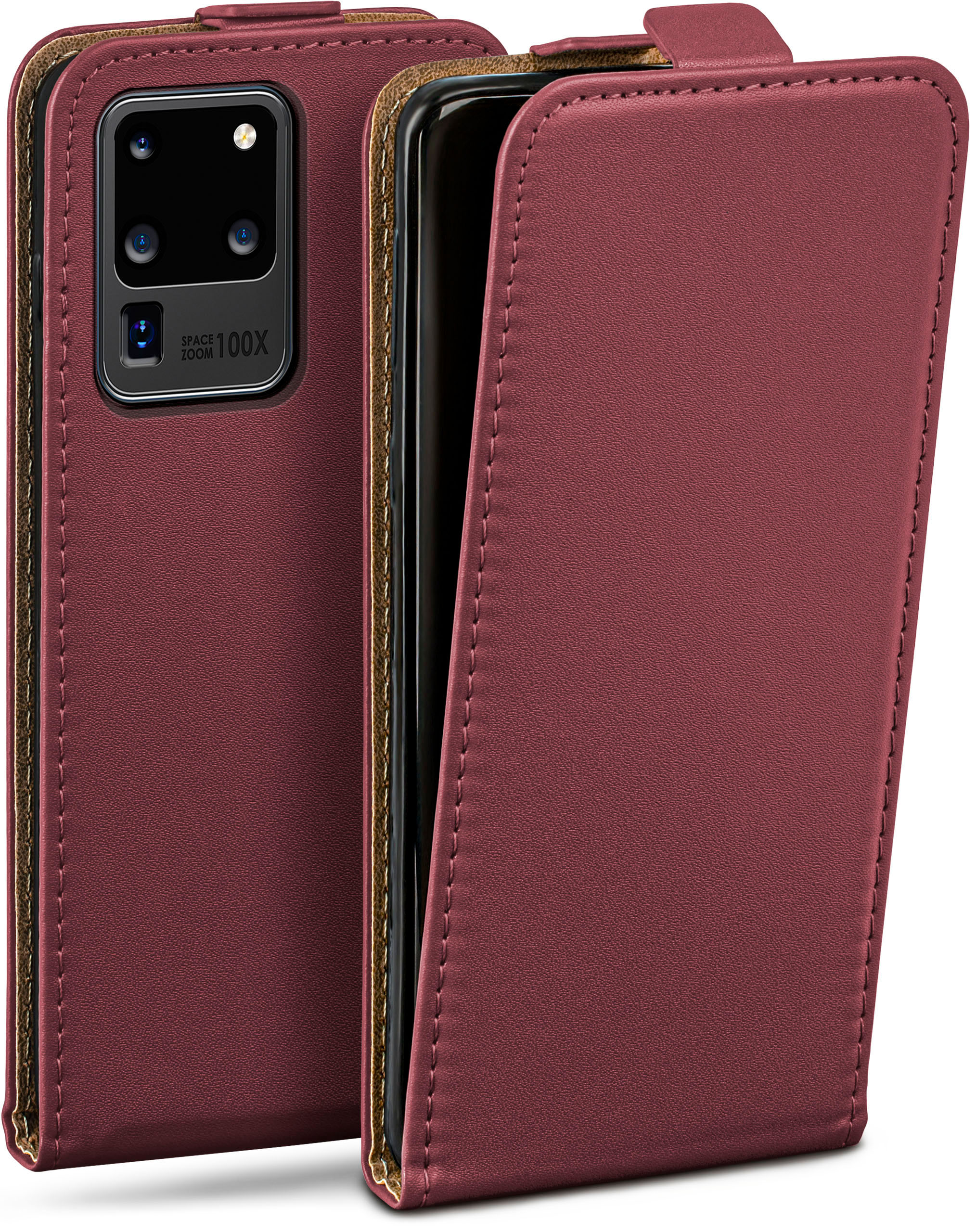 S20 Samsung, Maroon-Red Flip Flip / Case, MOEX Cover, Galaxy Ultra 5G,