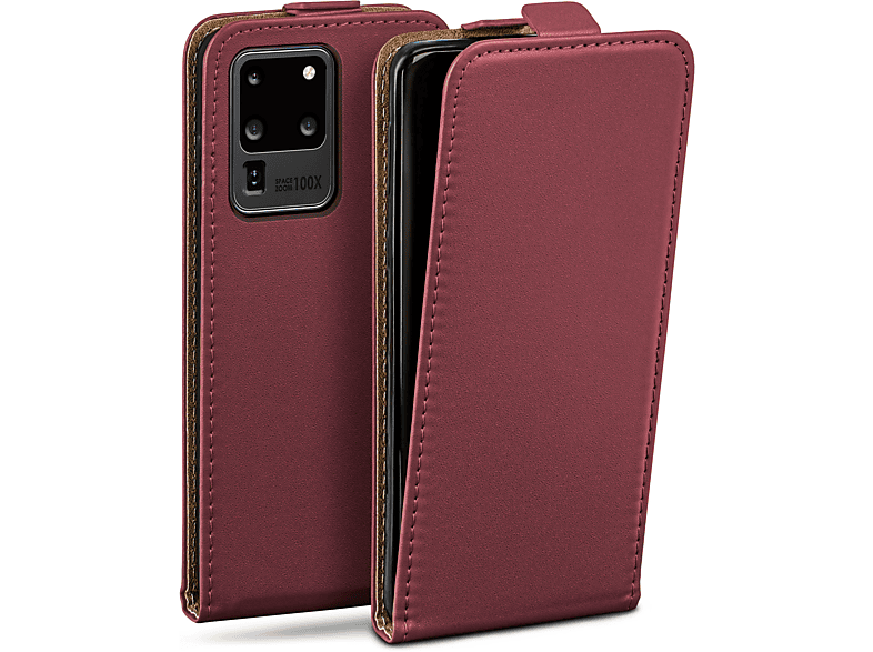 S20 Samsung, Maroon-Red Flip Flip / Case, MOEX Cover, Galaxy Ultra 5G,