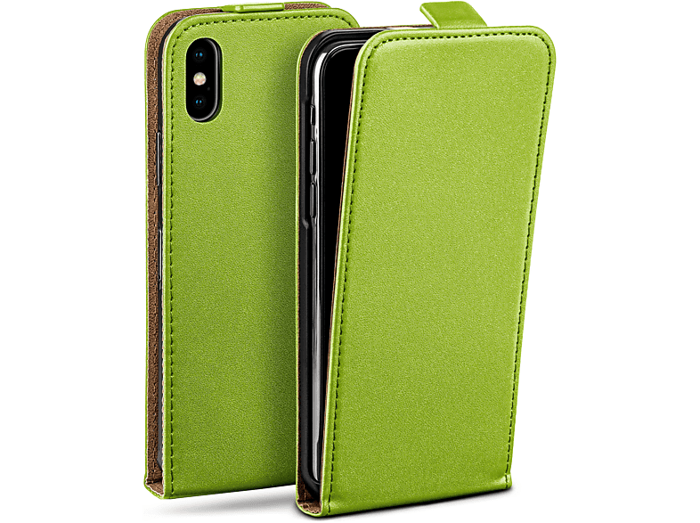 MOEX Flip Case, Flip Cover, Apple, iPhone X / iPhone XS, Lime-Green