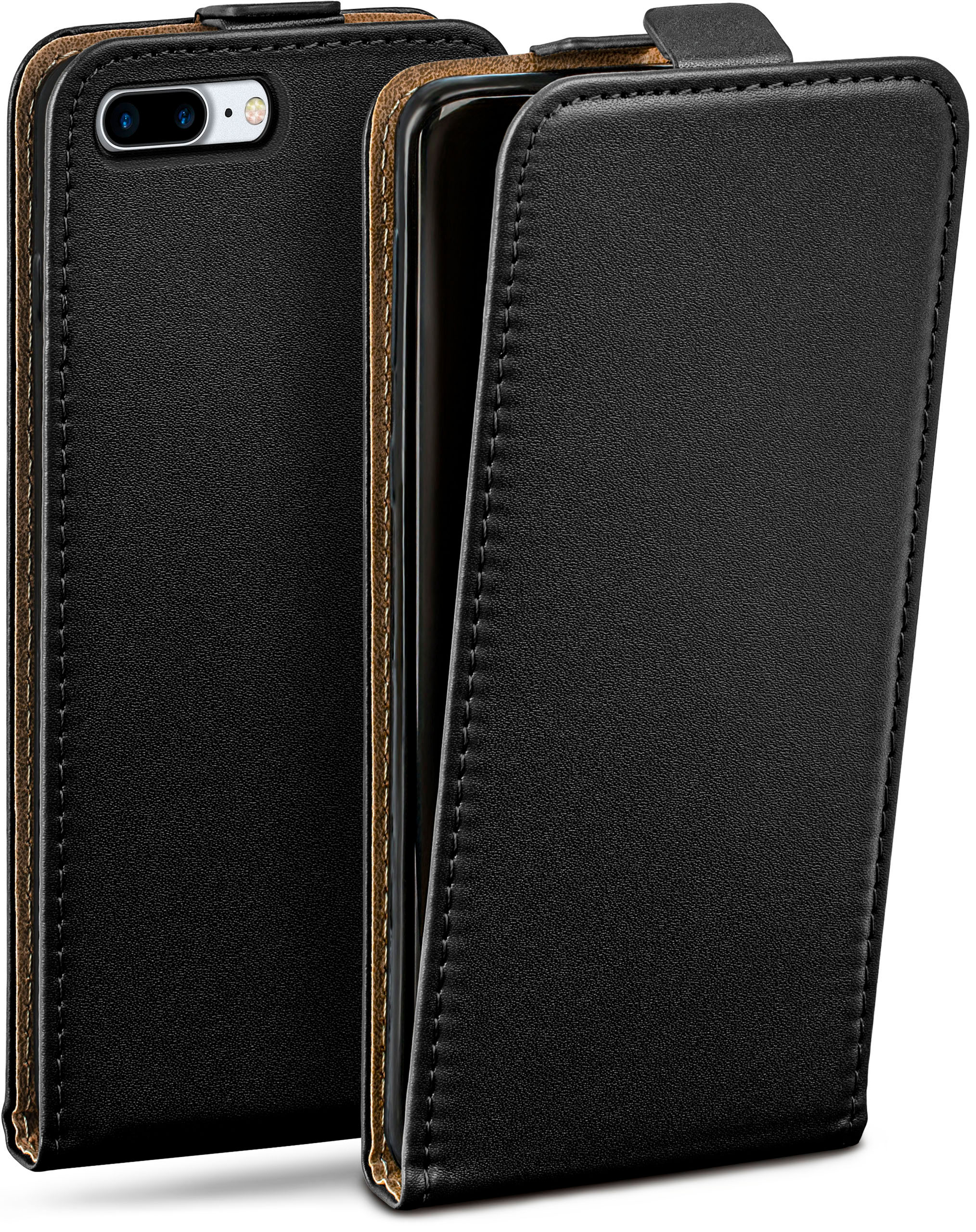 MOEX Flip Cover, / Case, Plus Apple, iPhone 7 iPhone Deep-Black Flip 8 Plus