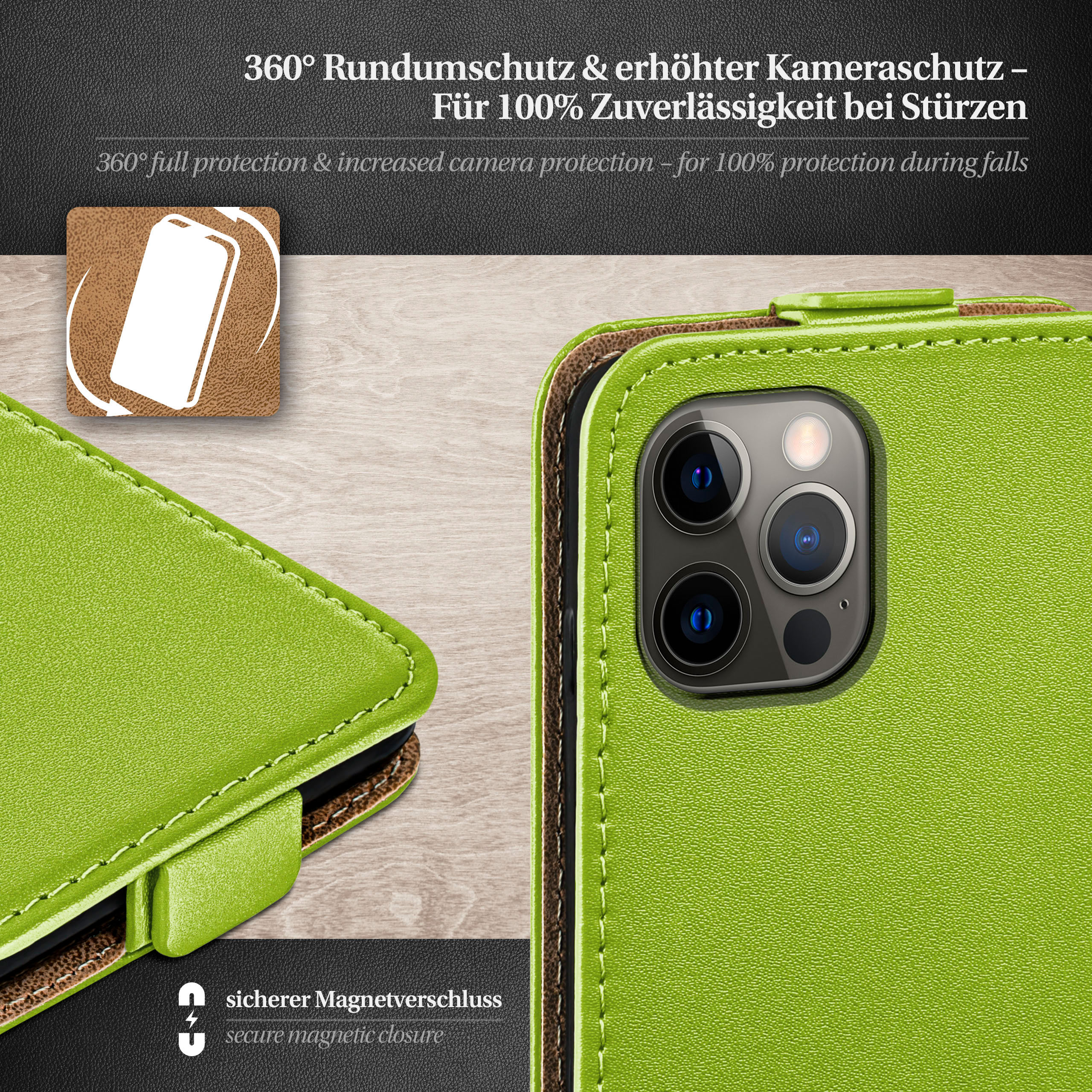 Lime-Green MOEX Case, Flip Cover, 12 Apple, iPhone / Flip 12 Pro,