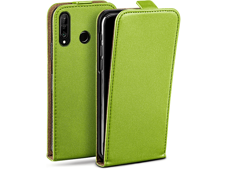 MOEX Flip Case, Flip Cover, Huawei, P30 Lite/P30 Lite New, Lime-Green