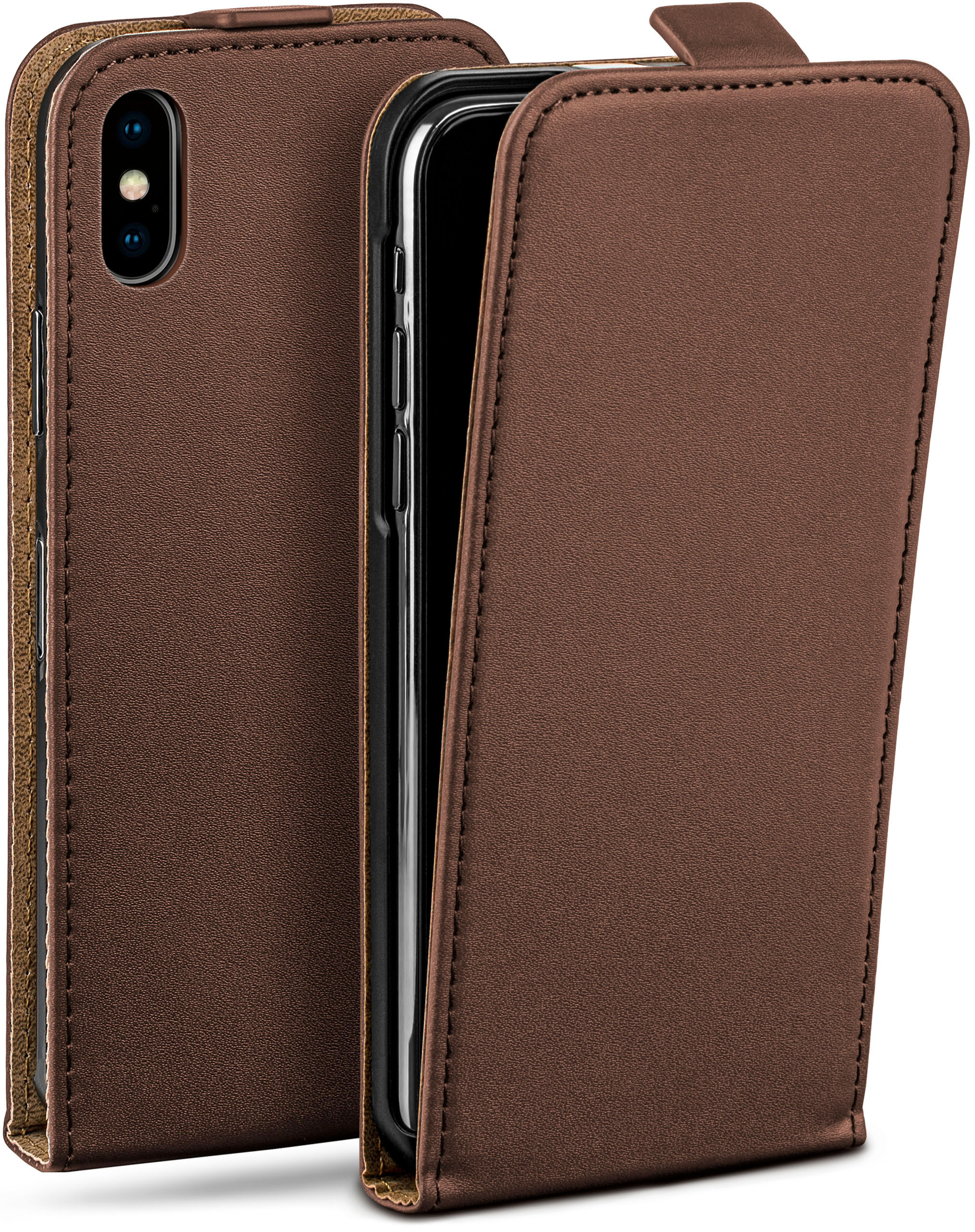 MOEX Flip Case, iPhone Apple, XS, X Oxide-Brown Cover, iPhone Flip 