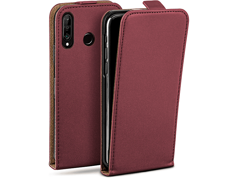 MOEX Flip Case, Flip Cover, Huawei, P30 Lite/P30 Lite New, Maroon-Red