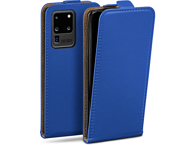 Case, Samsung, Flip / Royal-Blue 5G, Galaxy Ultra S20 Flip MOEX Cover,