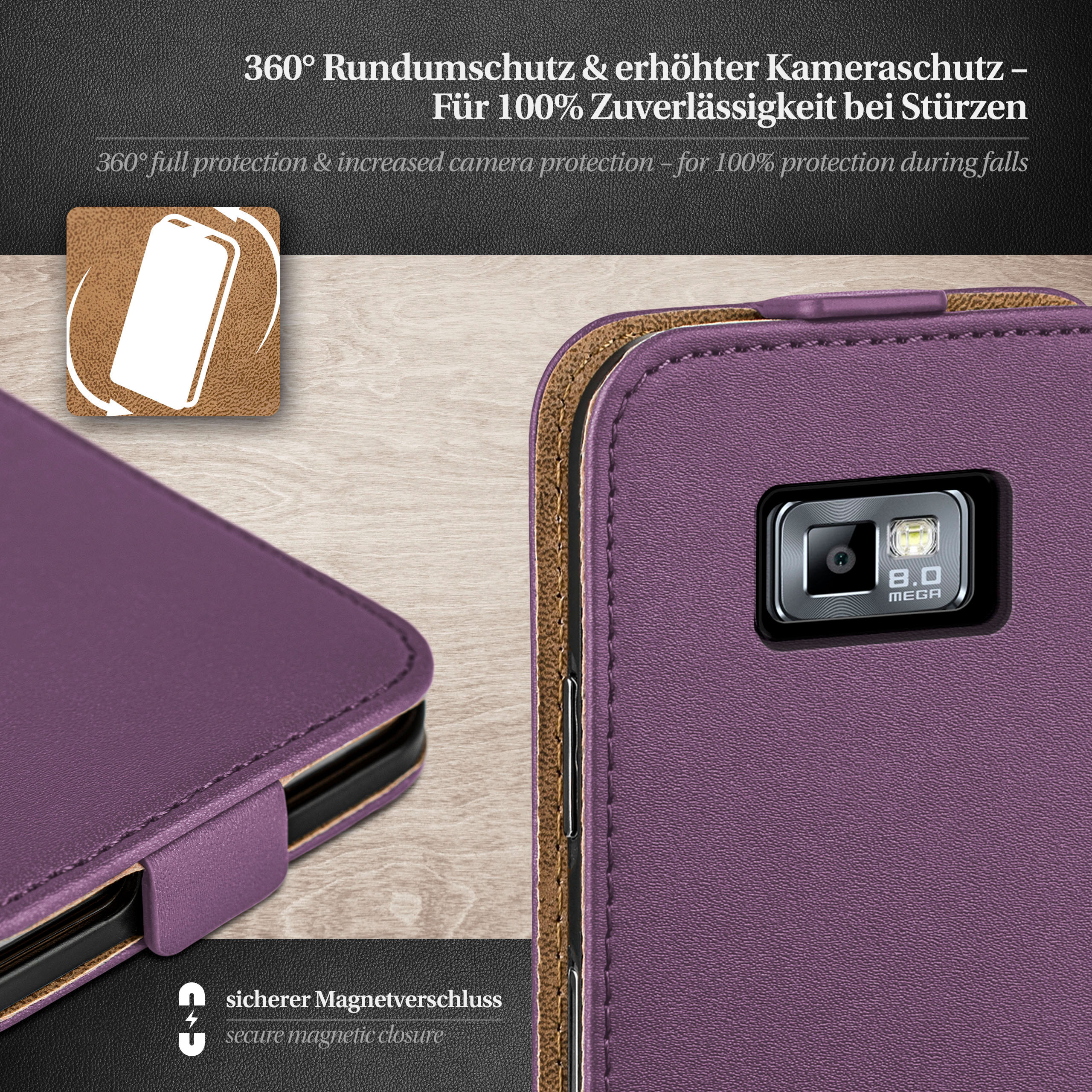 Indigo-Violet Cover, MOEX Plus, S2 Flip S2 / Flip Samsung, Galaxy Case,