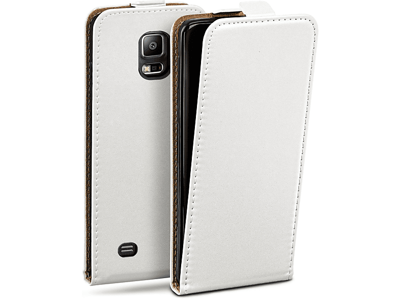 S5 Samsung, Pearl-White Cover, / Flip Neo, Flip Galaxy Case, MOEX S5