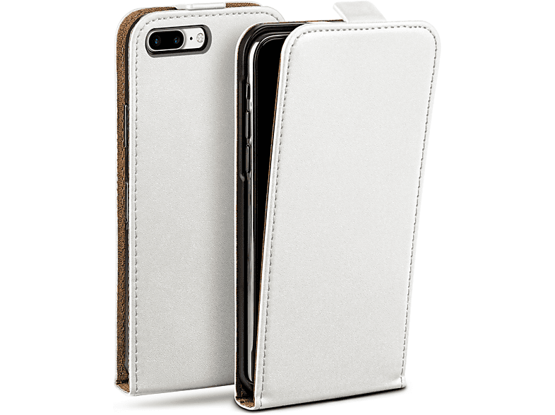Plus iPhone Flip Plus, 7 iPhone / Apple, Flip 8 Pearl-White Cover, MOEX Case,