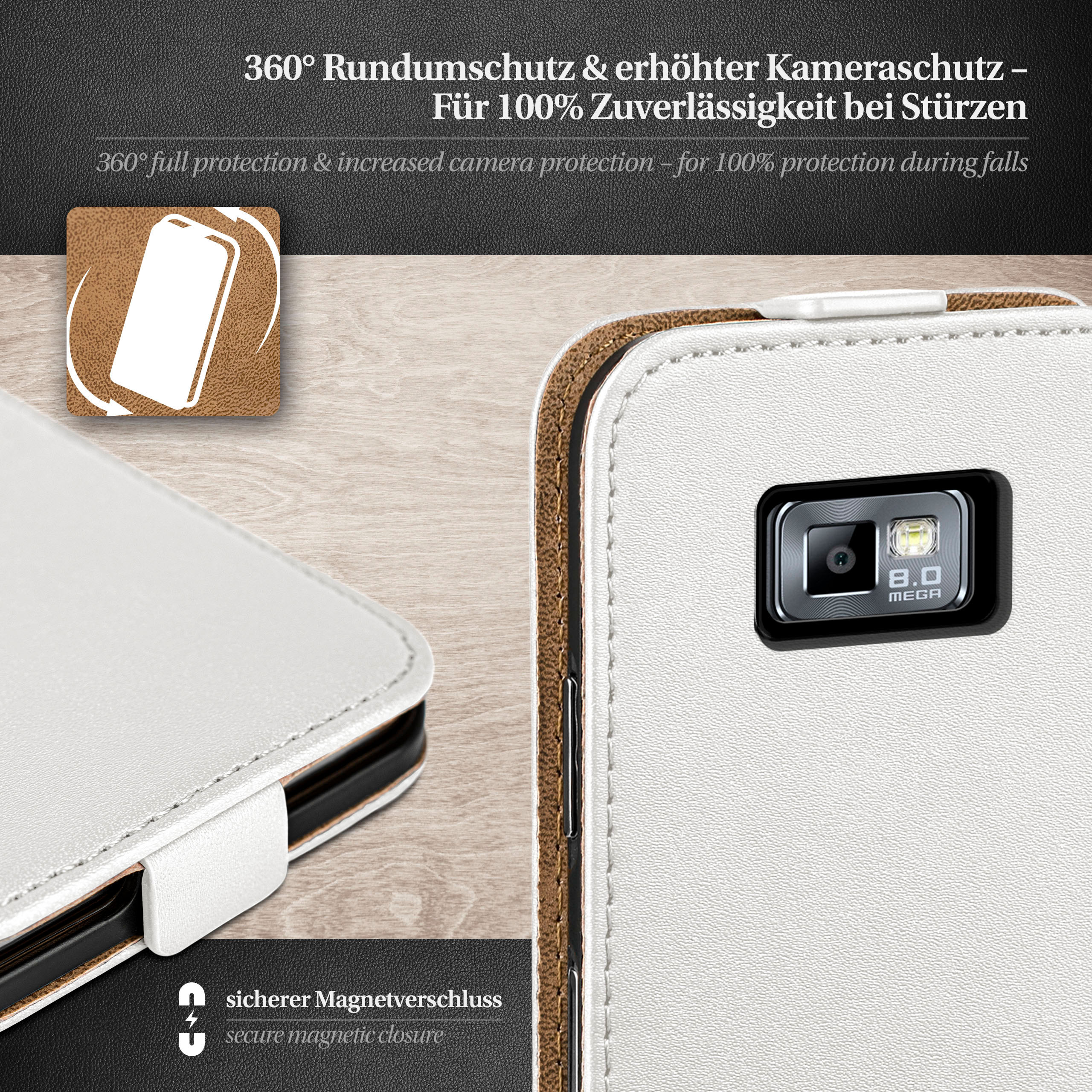 Cover, Pearl-White Case, Plus, S2 / S2 Galaxy Flip Samsung, Flip MOEX