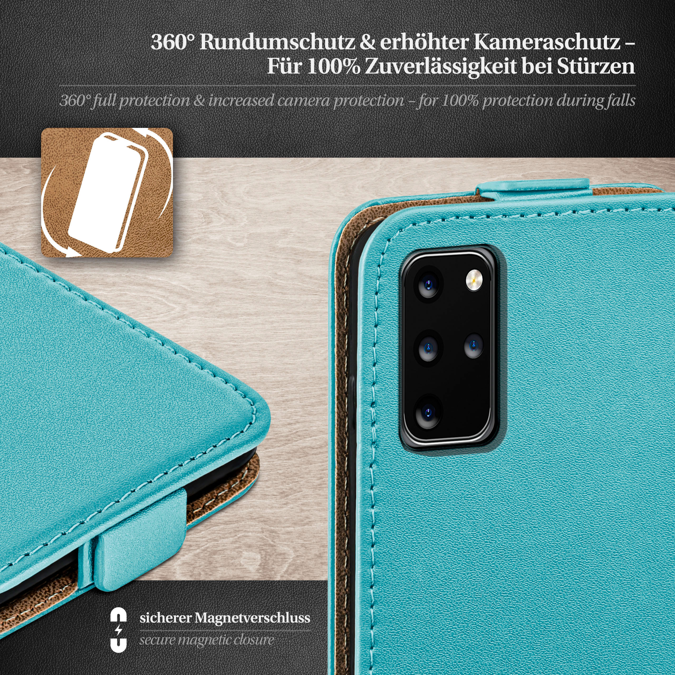 MOEX Flip S20 Cover, Flip Plus Samsung, Galaxy Aqua-Cyan Case, / 5G