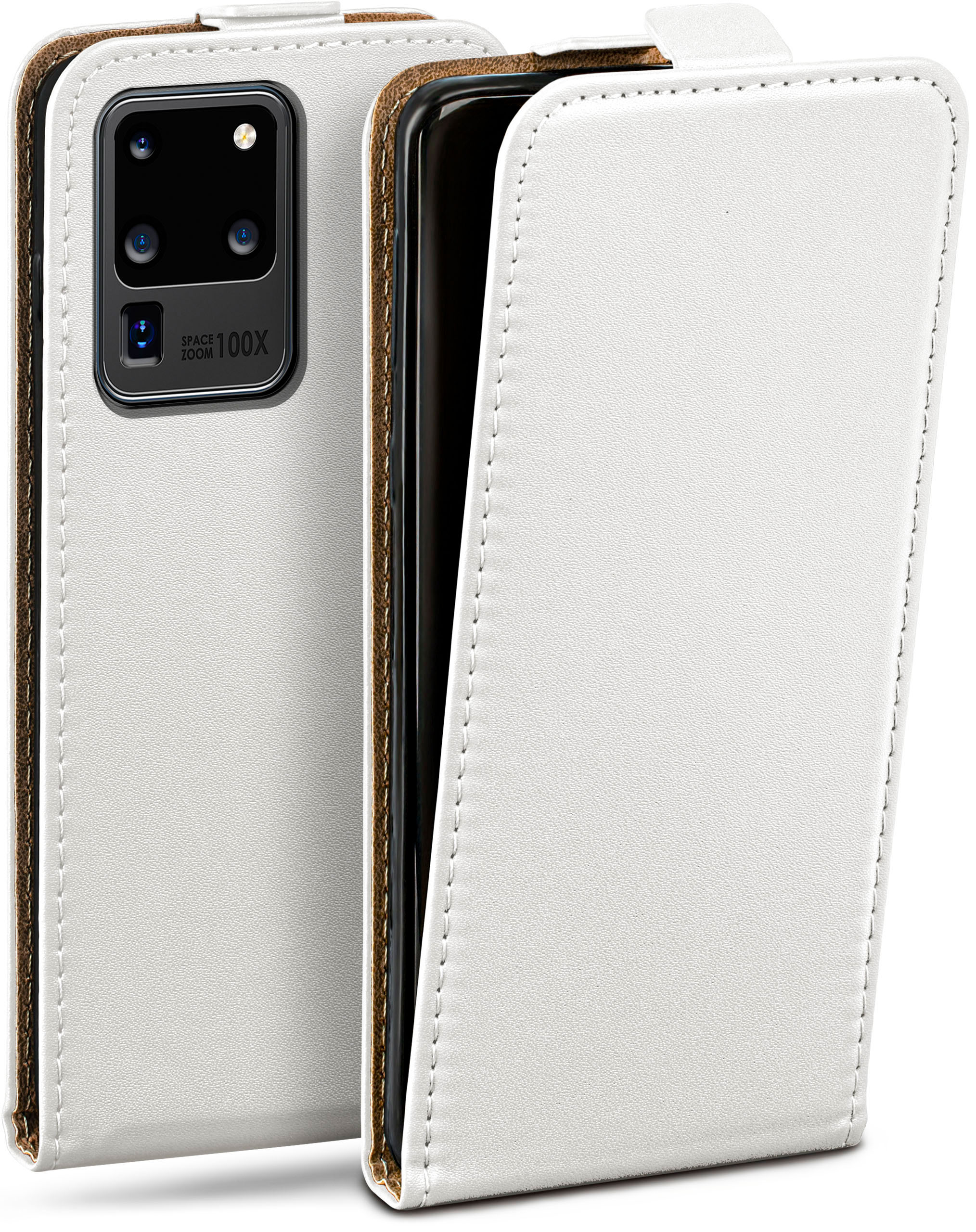 Samsung, / Case, Pearl-White Galaxy Ultra Flip S20 MOEX Cover, 5G, Flip