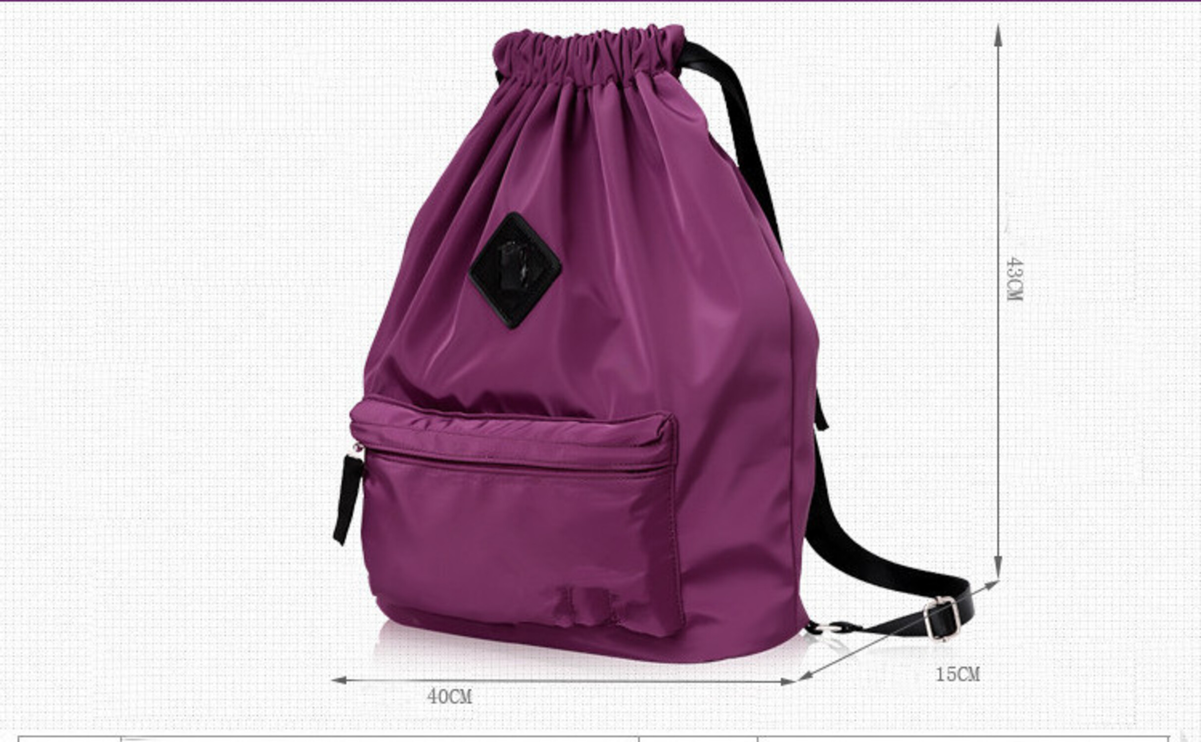 HBASICS Rucksack zum Zuziehen Purple