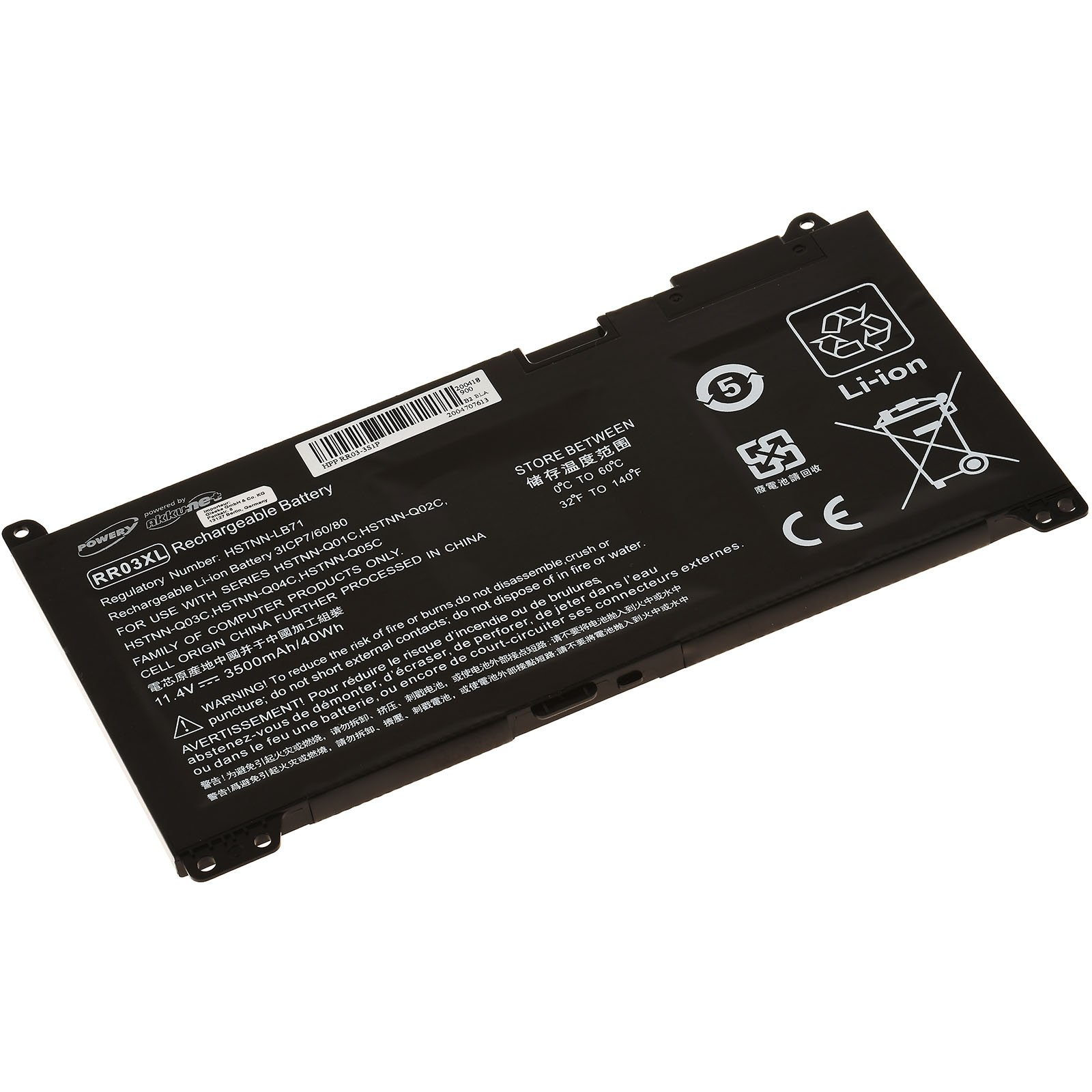 POWERY für Akku ProBook HP Volt, Li-Polymer 450 3500mAh Akku, 11.4 G4