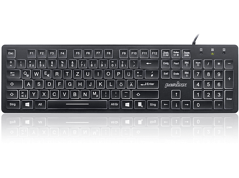PERIXX PERIBOARD-317, Hintergrundbeleuchtete Tastatur