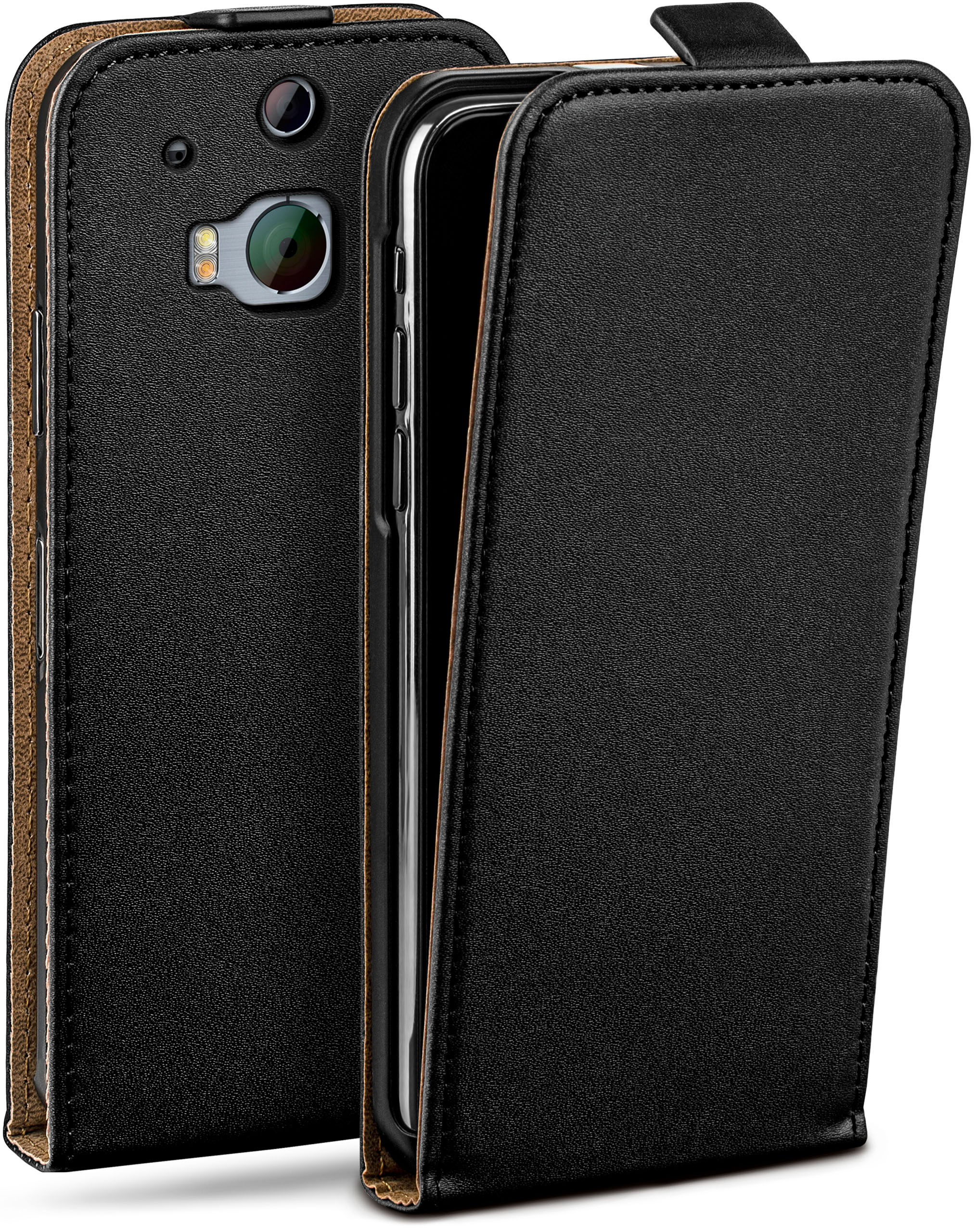 Cover, Flip M8s, HTC, MOEX One Case, Flip / Deep-Black M8