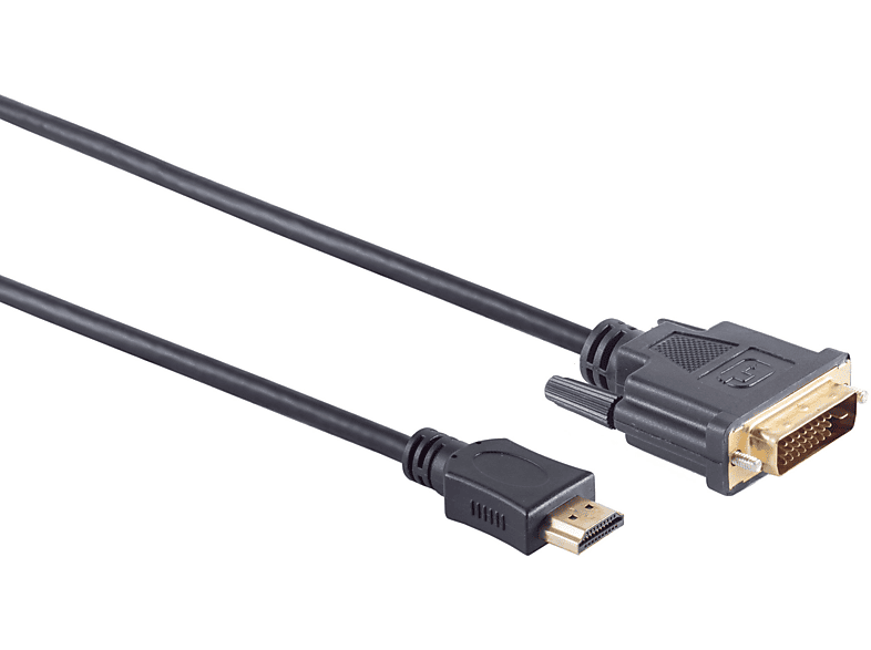 KABELBUDE HDMI Stecker / DVID (24+1) Stecker verg. 1m HDMI Kabel